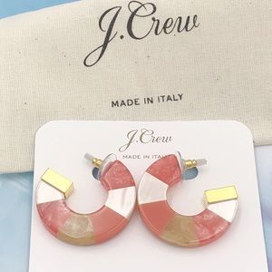 JCrew Made-in-Italy Mixed Acetate Hoop Earrings